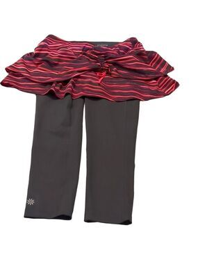 Athleta gray pink 2 in 1 skirt and Capri leggings size XS